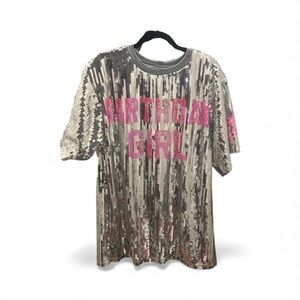 Silver Sequin 'Birthday Girl' woman’s  T-Shirt